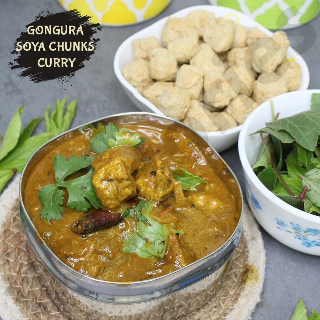 Gongura Soya Chunks Curry